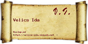 Velics Ida névjegykártya